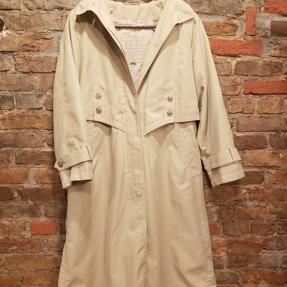 Fleet Street Womens Trench Coat Khaki 8P